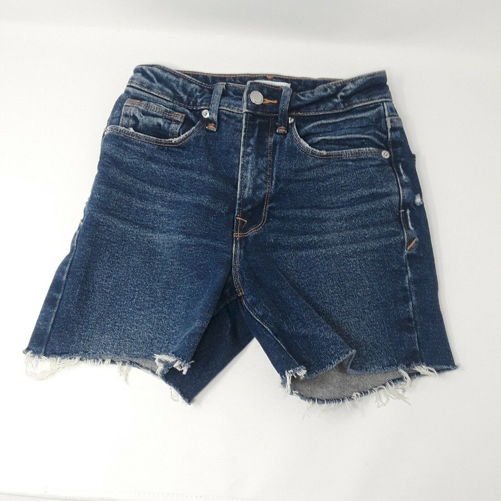 Good American Bombshell High Waist Denim Shorts Medium Wash Size 0/25